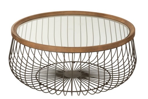 J-Line Set Of 2 Coffee Table Round Metal/Glass Black - 100 x 100 x 45 cm