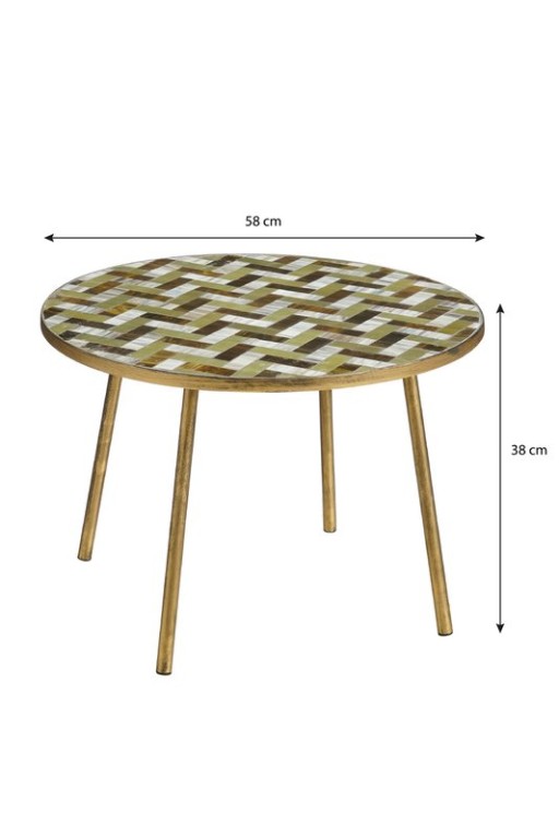 Alanza side table outside - H38 x Ø58 cm - Metal - Green
