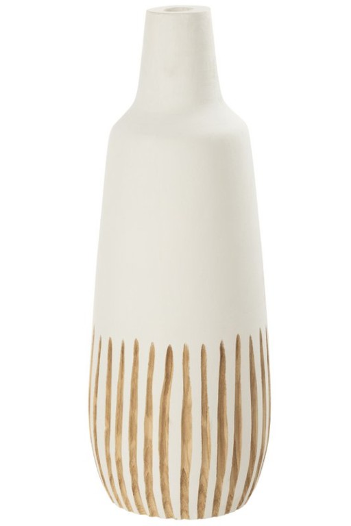 J-Line Vase Ying | Vase Holz | Weiß - Höhe 56 cm