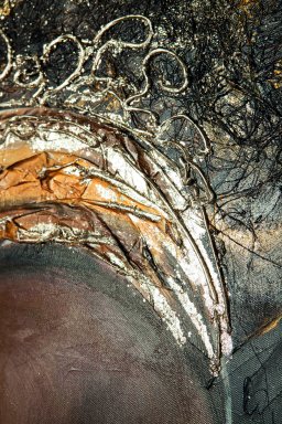 Jeorgia Black Canvas Wall Panel Shiny Gold Woman