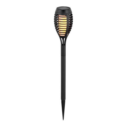 3 Set LED earth spit "torch" 58 cm made of gray plastic, with integrated LED, solar light for outside