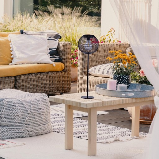 LED solar light "Geli", outdoor decoration made of metal and plastic in black , with firmly built -in LED