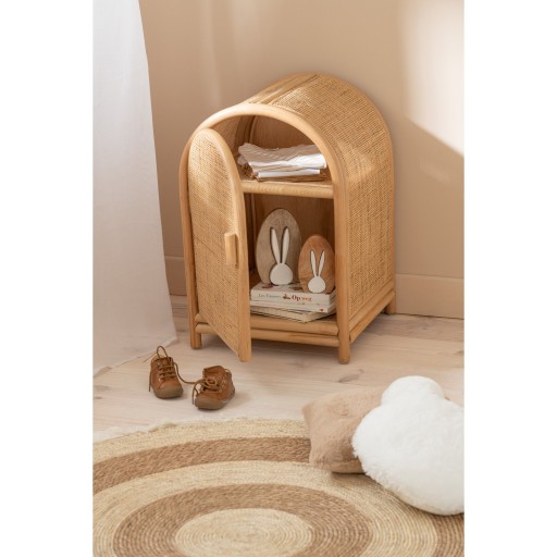 J-Line Ellen Rotan kast - 2 deuren - jute - naturel - S
