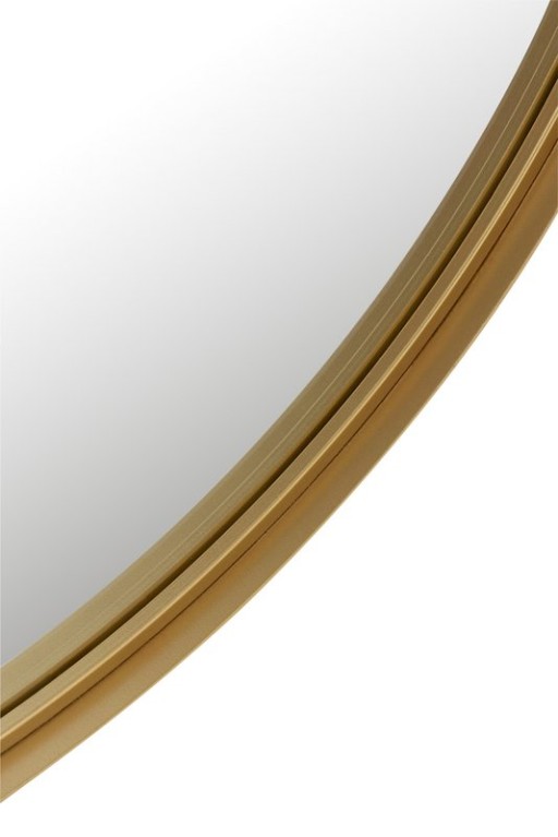 J -Line Spiegel Round High edge - Metal/Glass - Gold - Large - Ø 110 cm