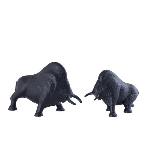 Ebeny Black Casted Alu Bull Statue Matt S