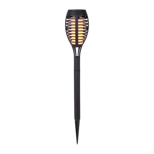 3 Set LED earth spit "torch" 58 cm made of gray plastic, with integrated LED, solar light for outside