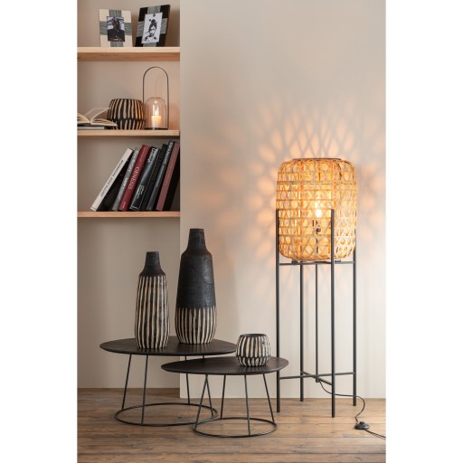 J-Line Bijzettafel Ovaal Hout/Metaal Donkerbruin S