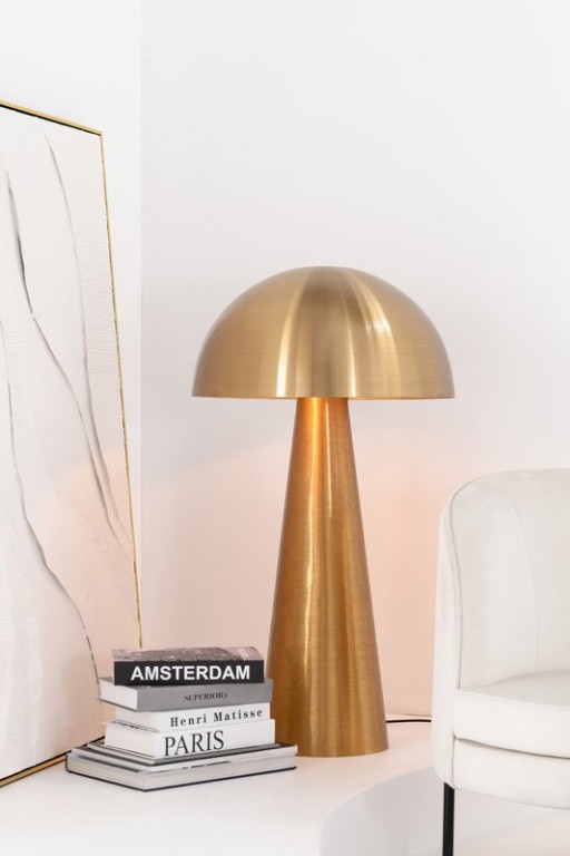 J-Line Lamp Mushroom Metal Matt Gold Extra Large