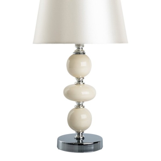 Ceramic table lamp "Araga" 36 cm high, table lamp made of metal, ceramic, with text blades, beige, with E14 socket, lighting for dining room, living room, hallway or office
