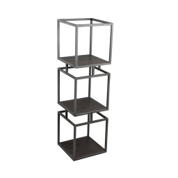 Nanci Black Iron Open Cube Cabinet M | Industrieel Open Opbergrek | Zwart Metaal (115 cm)