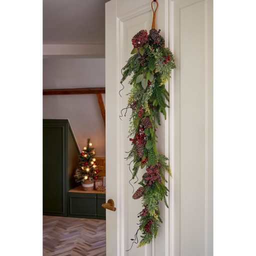 Bodi Druppelvormige Kerstslinger - L110 x B18 x H10 cm - Bordeaux