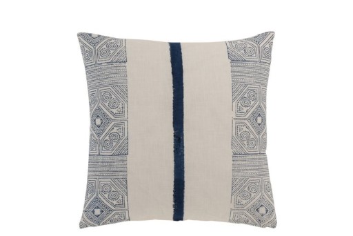 J-Line cushion Stripe Aztec - cotton - blue/white