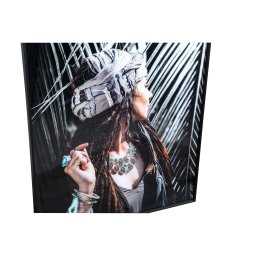 Melani Glass Art Wall Picture Woman At Palm Tree