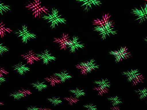 Laser outside spy with projector, skewer made of plastic, colorful, with integrated LED, spotlight for outside