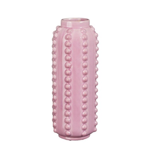 Boaz Vase - H30 x Ø11 cm - Ceramic - Pink