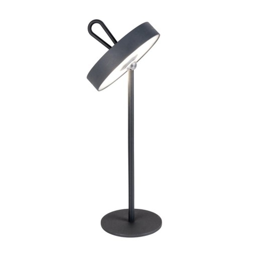 LED battery table lamp magnetic "Ella" for outside and inside, made of metal and plastic in gray, 35 cm high