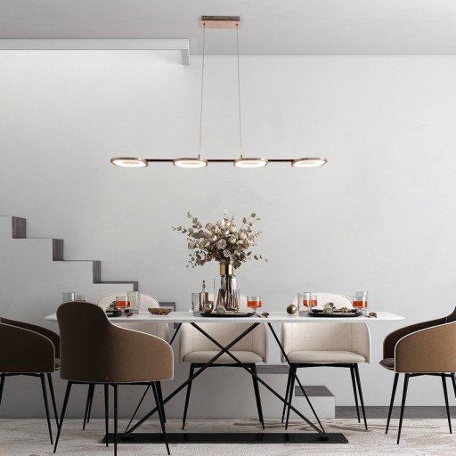 LED pendant light "Beam" made of metal and plastic in steel-blank, with integrated LED