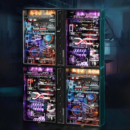 3D DIY Houten Model Construction Package Marble Run, The Future City, MR02S, 18x7.7x23.1cm