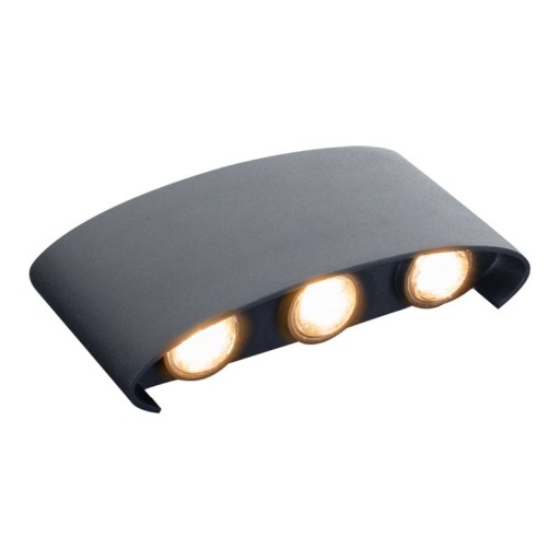 LED outer wall lamp "Auron", made of metal in anthracite, with integrated LED