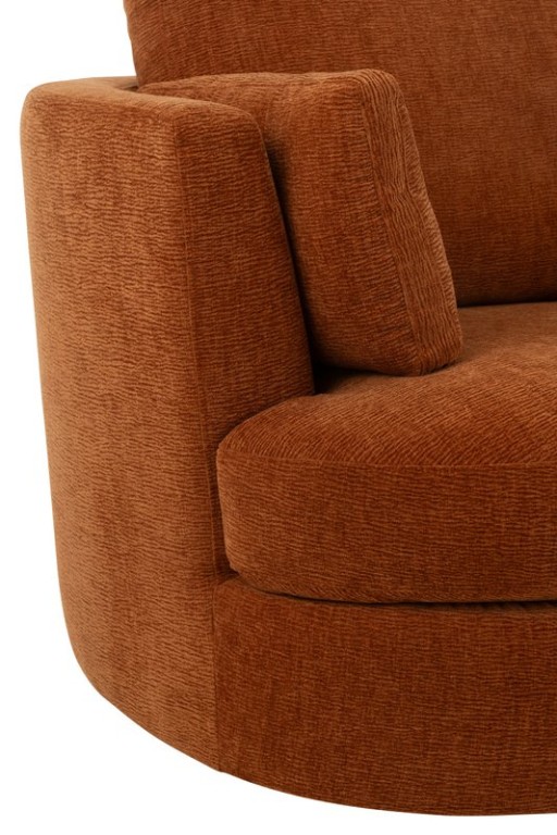 J-Line sofa swiv - poplar wood/foam - rust