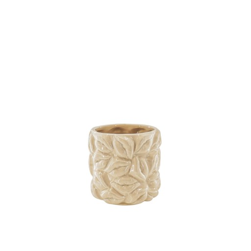 Pot - Kusjes - Keramiek - Beige -11x11x11,5cm