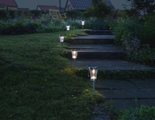 8 Set LED decoration solar light, for outside, made of metal and plastic in steel-blank, integrated LED