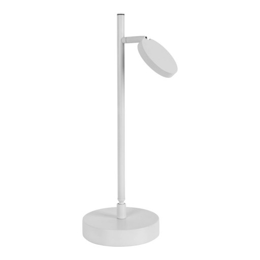 LED cordless table light "Lupa", 45 cm high, made of lacquered aluminum (white) and white plastic, LED integrated, dimmable, touch sensor.