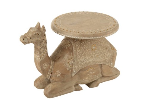 J-Line Side table Camel Mango Wood Naturel/White