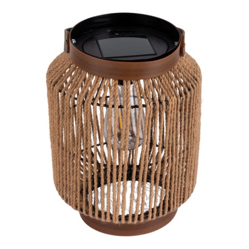 LED solar light "Korbinian" decoration for the outdoor area made of metal, plastic and cord in nature, with firmly built -in LEDs.