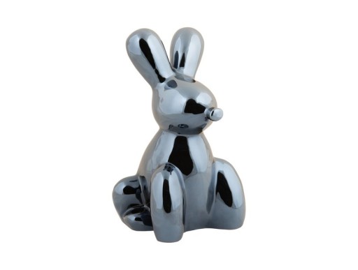 Present Time | Ornament Balloon Bunny Groß | Schwarz (12.7 x 11.5 x 20 cm)