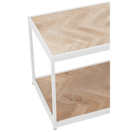 J-Line salontafel Zigzag - hout/metaal - naturel/wit