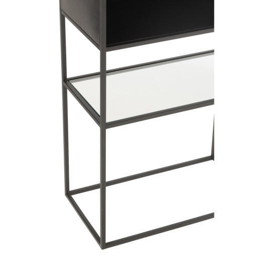 J-Line rek - metaal/glas - zwart