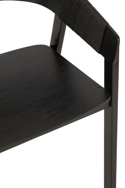 J-Line Chair Naga Ash Wood/Rope Black