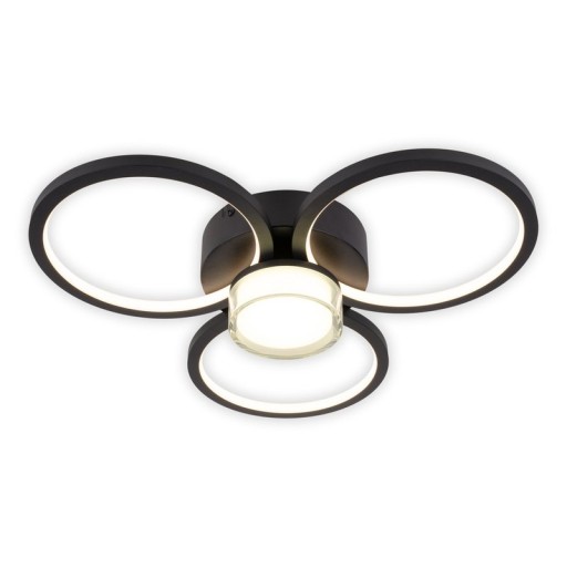 LED ceiling light "Cimo" made of black metal and plastic, Ø approx. 43.6 cm, dimmable by wall switch