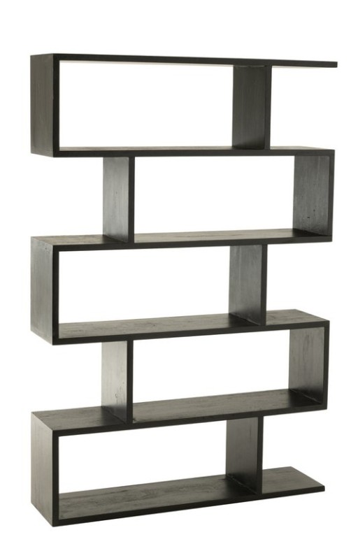 J-Line bookcase Vertical Slats - wood - black