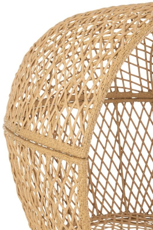 J-Line Lounge Chair+Cushions Eva Metal/Reed Beige