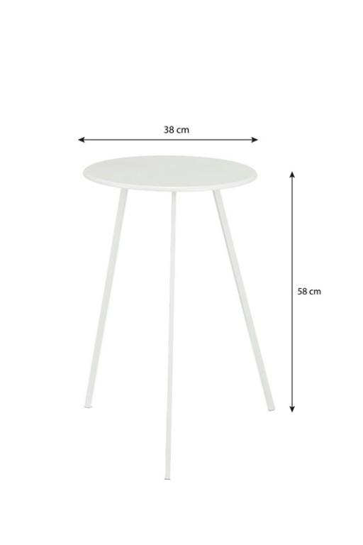 Seatle side table outside - H58 x Ø38 cm - Metal - White