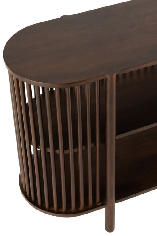 J-Line Console 2 Planks Conie Mango Wood Dark Brown
