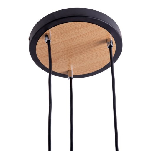 3 ceiling lamp "fumoso", pendant lamp made of metal and glass in black, with E14 socket, for dining room, living room, hall or office, hanging lamp total height 123 cm.