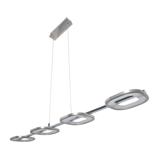 LED pendant light "Beam" made of metal and plastic in steel-blank, with integrated LED