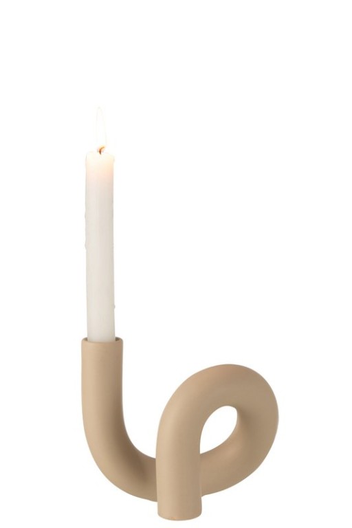 J-Line candle holder Torsion - ceramic - beige - valentine decoration