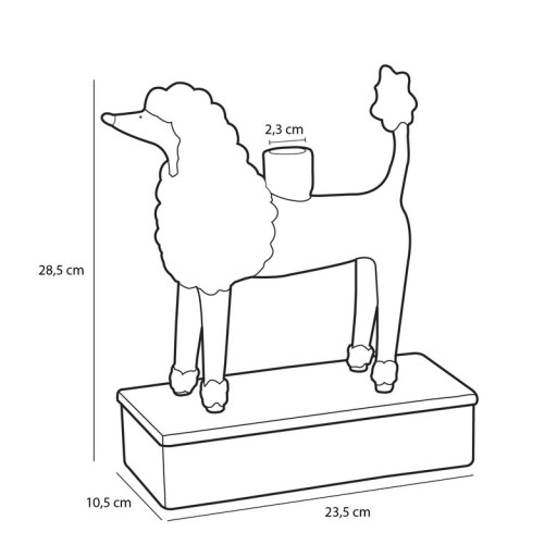 Candlestick Dog - L24 x W11 x H29 cm - Ceramic - Light yellow