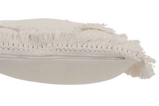 J-Line cushion Franjev square - cotton - white