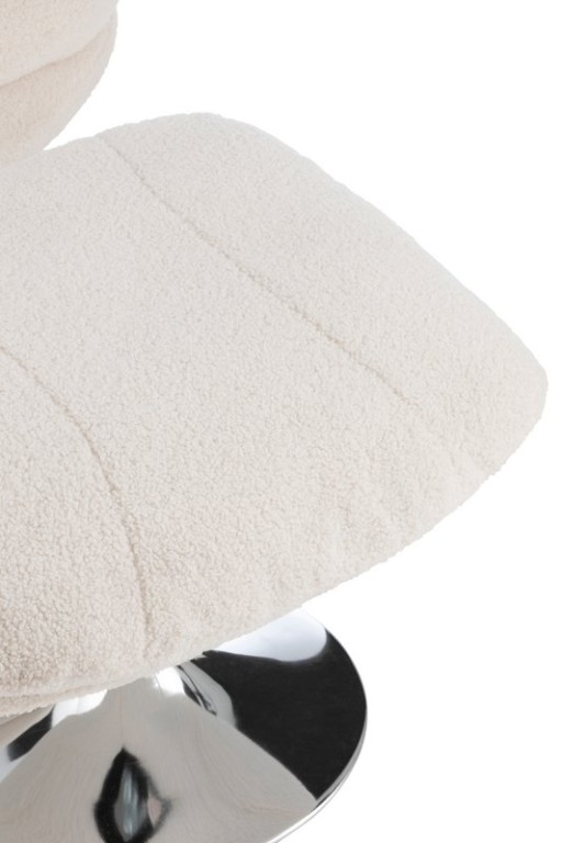 J-Line Relax Zetel+ Voetbank Metaal/Multiplex Creme/Zilver