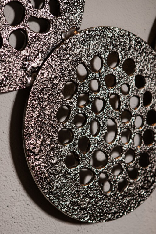 Geoffe Silver Casted Alu 4 Rounds Wall Panel