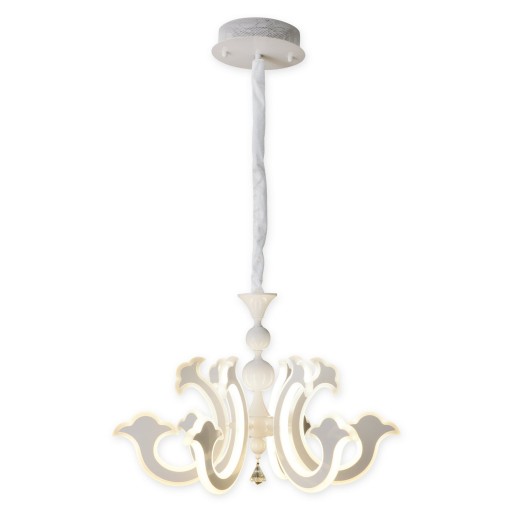 Led Crown "Ludwig" wit Ø 66 cm, met stevig geïnstalleerde LED's, metaal in wit