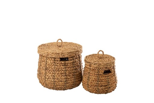 J-Line Set Of 2 Baskets Maurice Water Hyacinth Natural