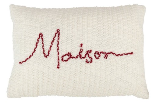 J-Line cushion Maison - polyester/acrylic - red/white