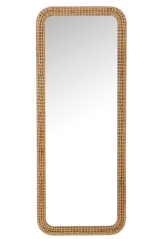 J-Line spiegel Rechthoek - spar/glas - natruel - 48 x 122.5 cm