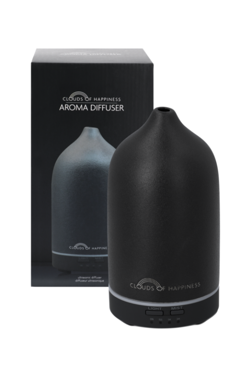 Gift box Black Ceramic aroma diffuser + La Vie est belle + Angels Garden + Gentlemans Club